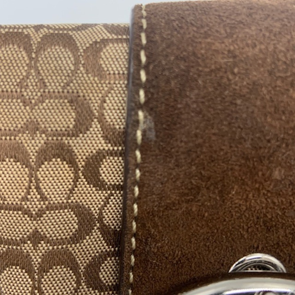 Vintage Y2K Coach Soho Signature Buckle Shoulder Bag Brown Suede Jacquard 2000s - Picture 5 of 16